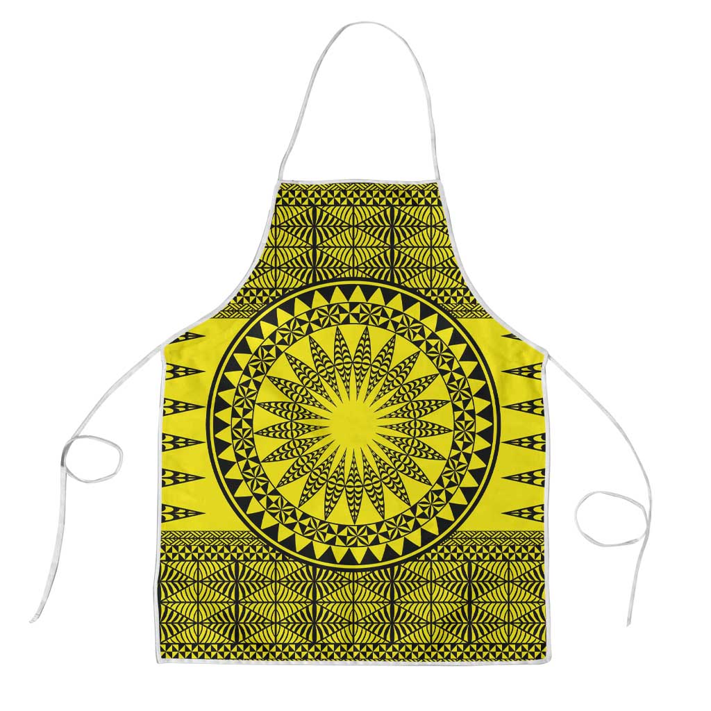 All Yellow Tonga Malo e lelei Apron Vintage Ngatu Tribal Pattern LT9 Yellow - Polynesian Pride