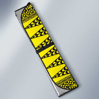 All Yellow Tonga Malo e lelei Auto Sun Shade Vintage Ngatu Tribal Pattern LT9 - Polynesian Pride