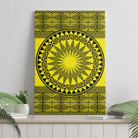All Yellow Tonga Malo e lelei Canvas Wall Art Vintage Ngatu Tribal Pattern LT9 - Polynesian Pride
