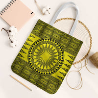 All Yellow Tonga Malo e lelei Tote Bag Vintage Ngatu Tribal Pattern LT9 White Strap One Size Yellow - Polynesian Pride