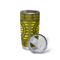 All Yellow Tonga Malo e lelei Tumbler Cup Vintage Ngatu Tribal Pattern LT9 - Polynesian Pride