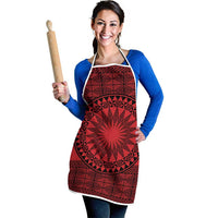 All Red Tonga Malo e lelei Apron Vintage Ngatu Tribal Pattern LT9 - Polynesian Pride
