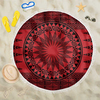 All Red Tonga Malo e lelei Beach Blanket Vintage Ngatu Tribal Pattern LT9 One Size 150cm Red - Polynesian Pride