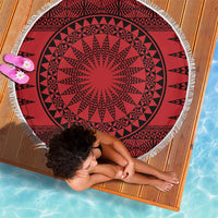 All Red Tonga Malo e lelei Beach Blanket Vintage Ngatu Tribal Pattern LT9 - Polynesian Pride