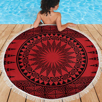 All Red Tonga Malo e lelei Beach Blanket Vintage Ngatu Tribal Pattern LT9 - Polynesian Pride