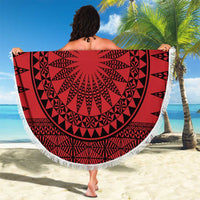 All Red Tonga Malo e lelei Beach Blanket Vintage Ngatu Tribal Pattern LT9 - Polynesian Pride