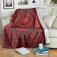All Red Tonga Malo e lelei Blanket Vintage Ngatu Tribal Pattern LT9 Red - Polynesian Pride