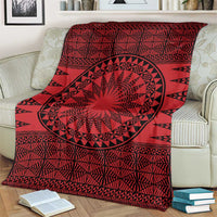 All Red Tonga Malo e lelei Blanket Vintage Ngatu Tribal Pattern LT9 - Polynesian Pride