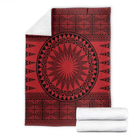 All Red Tonga Malo e lelei Blanket Vintage Ngatu Tribal Pattern LT9 - Polynesian Pride