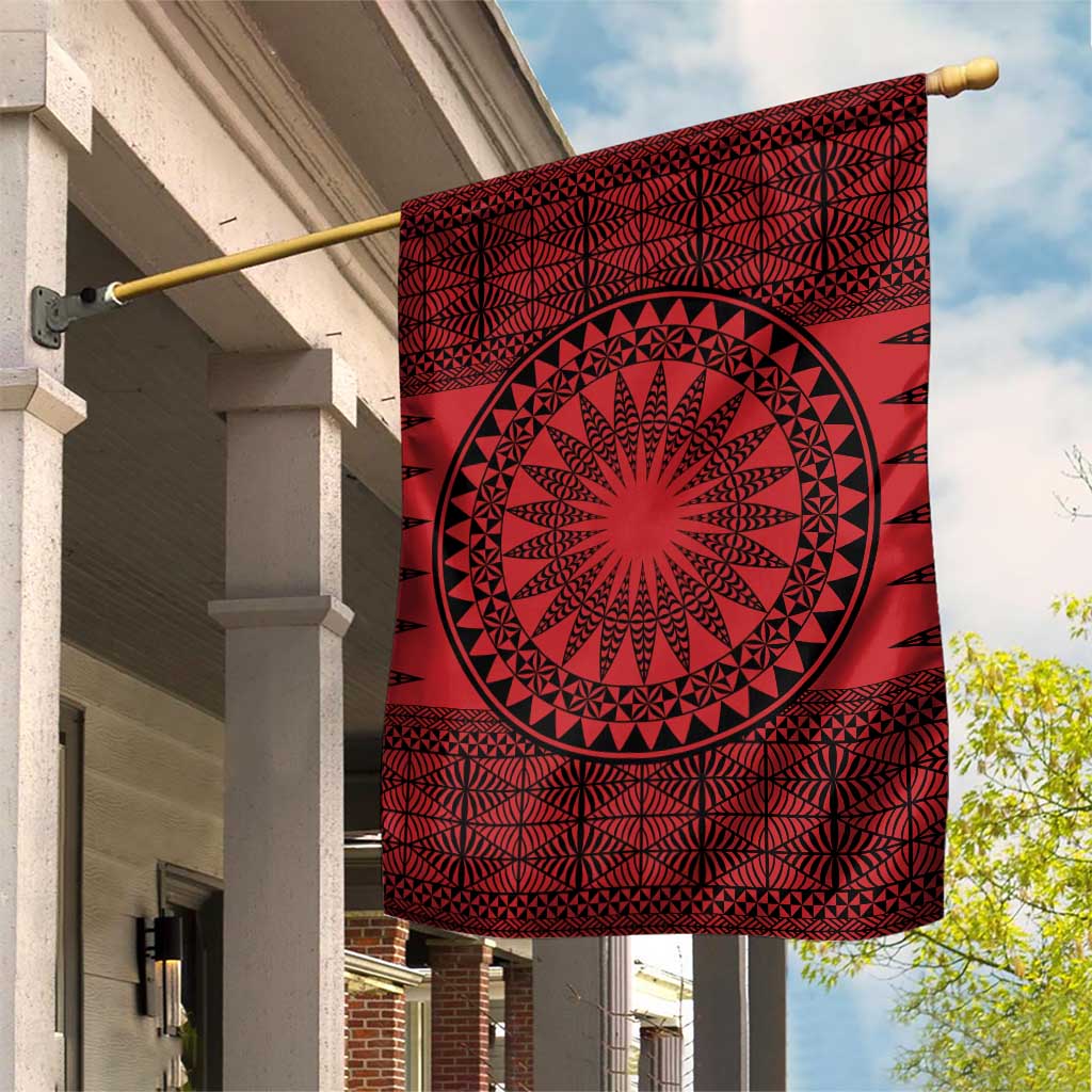 All Red Tonga Malo e lelei Garden Flag Vintage Ngatu Tribal Pattern LT9 House Flag Red - Polynesian Pride