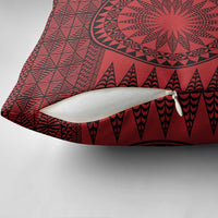 All Red Tonga Malo e lelei Pillow Cover Vintage Ngatu Tribal Pattern LT9 - Polynesian Pride