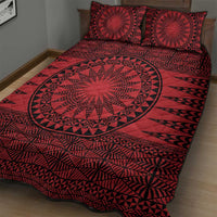 All Red Tonga Malo e lelei Quilt Bed Set Vintage Ngatu Tribal Pattern LT9 - Polynesian Pride