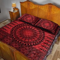 All Red Tonga Malo e lelei Quilt Bed Set Vintage Ngatu Tribal Pattern LT9 - Polynesian Pride