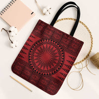 All Red Tonga Malo e lelei Tote Bag Vintage Ngatu Tribal Pattern LT9 Black Strap One Size Red - Polynesian Pride