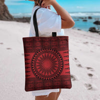 All Red Tonga Malo e lelei Tote Bag Vintage Ngatu Tribal Pattern LT9 - Polynesian Pride