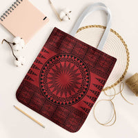 All Red Tonga Malo e lelei Tote Bag Vintage Ngatu Tribal Pattern LT9 White Strap One Size Red - Polynesian Pride