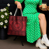 All Red Tonga Malo e lelei Tote Bag Vintage Ngatu Tribal Pattern LT9 - Polynesian Pride