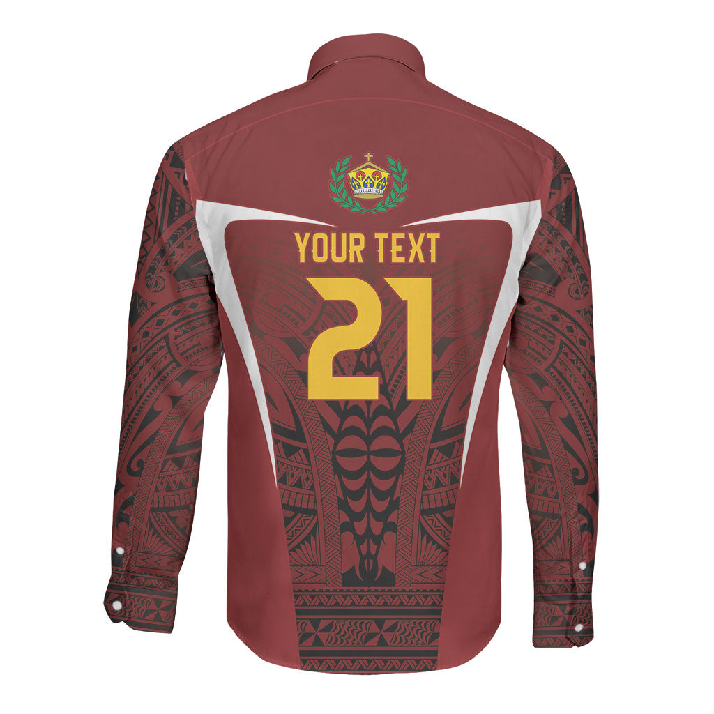 2026 Rugby Nations Series Custom Tonga Ikale Tahi Long Sleeve Button Shirt LT9 - Polynesian Pride