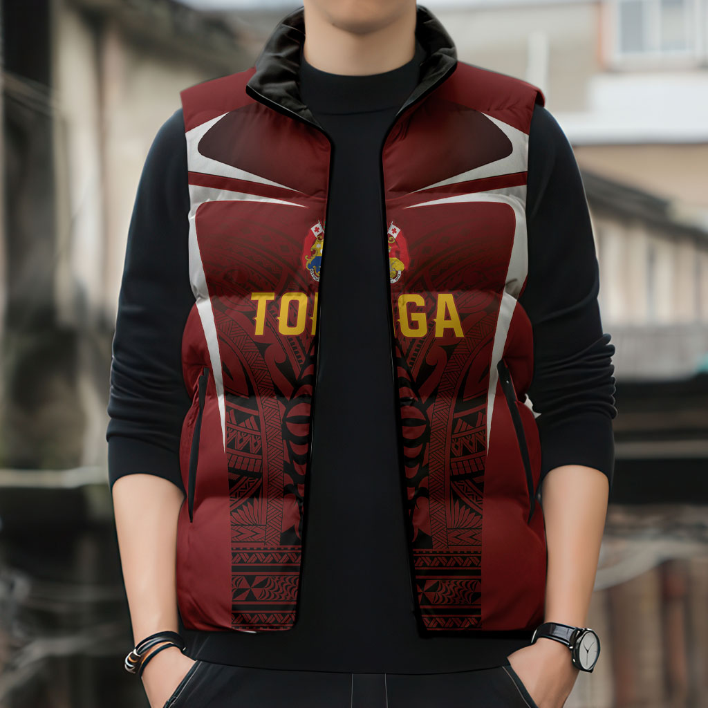 2026 Rugby Nations Series Custom Tonga Ikale Tahi Sleeveless Puffer Jacket LT9 - Polynesian Pride