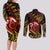 New Zealand Couples Matching Long Sleeve Bodycon Dress and Long Sleeve Button Shirts Aotearoa Wisdom Face Maori Fern Tattoo Arty LT9 - Polynesian Pride