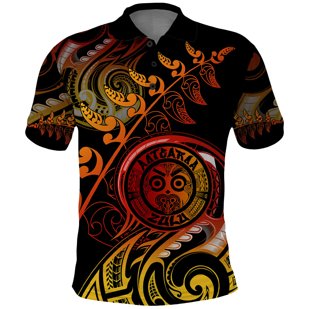 New Zealand Polo Shirt Aotearoa Wisdom Face Maori Fern Tattoo Arty LT9 Reggae - Polynesian Pride