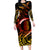 New Zealand Long Sleeve Bodycon Dress Aotearoa Hei-Tiki Maori Fern Tattoo Arty LT9 Long Dress Reggae - Polynesian Pride