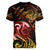 New Zealand Women V Neck T Shirt Aotearoa Kiwi Bird Maori Fern Tattoo Arty LT9 - Polynesian Pride