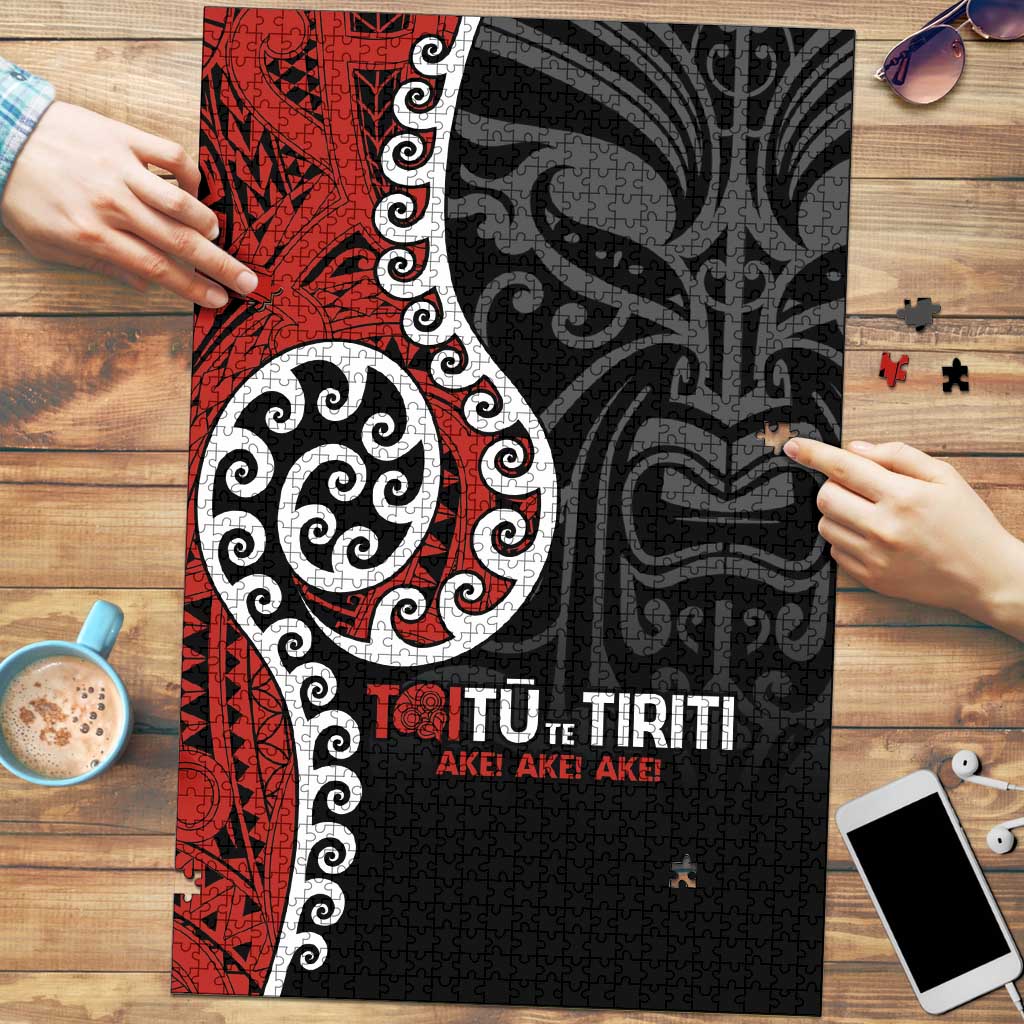 Honour The Treaty New Zealand Puzzle Toitu Te Tiriti Ake Ake Ake LT9 Red - Polynesian Pride