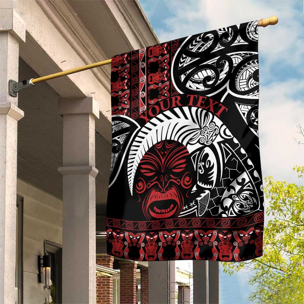 Honour The Treaty New Zealand Personalised Garden Flag Toitu Te Tiriti Indigenous Maori Face LT9 House Flag Black - Polynesian Pride