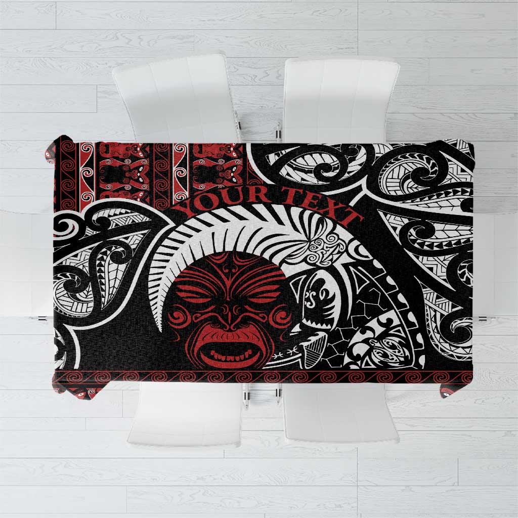 Honour The Treaty New Zealand Personalised Tablecloth Toitu Te Tiriti Indigenous Maori Face LT9 Black - Polynesian Pride