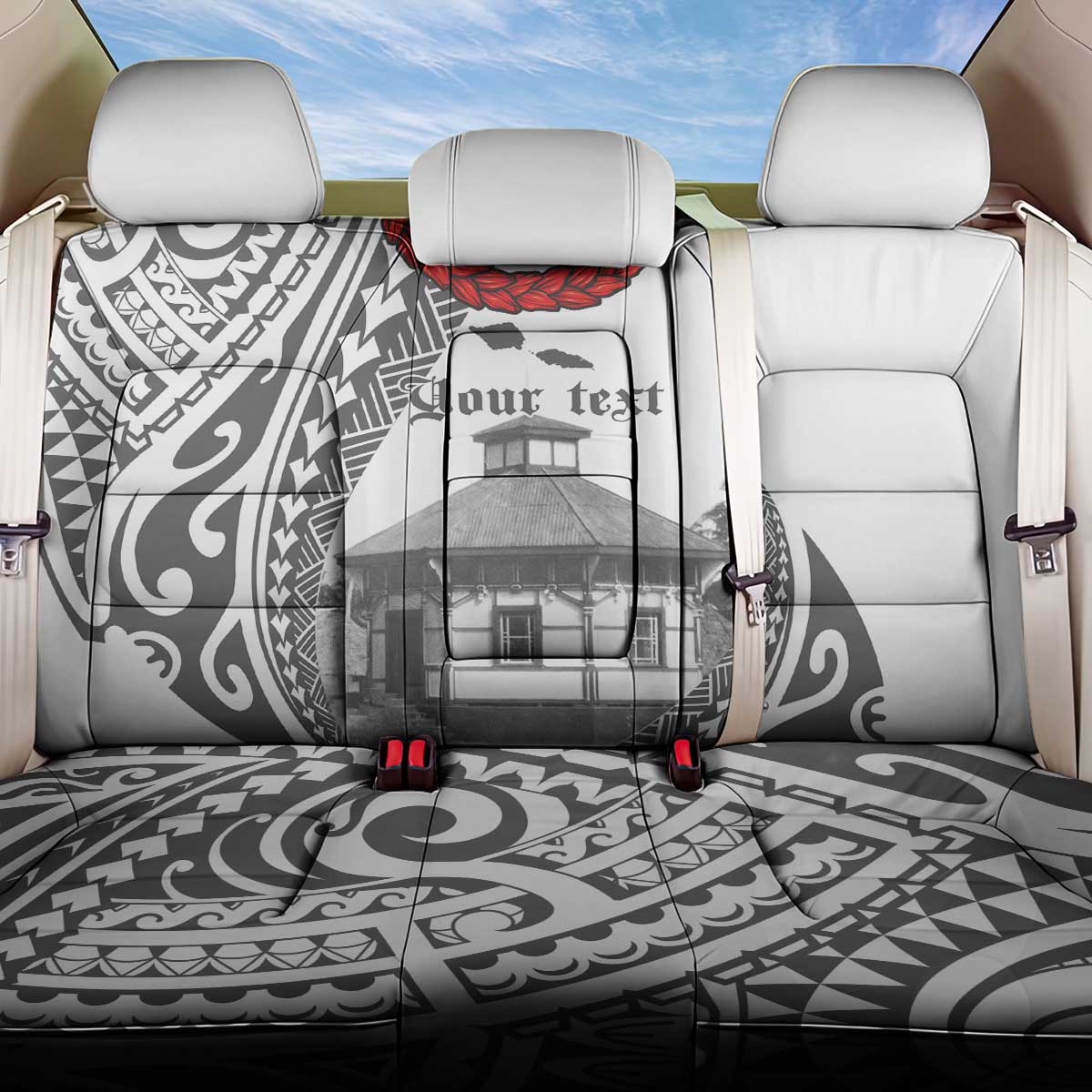 Samoa Mau Movement House Personalised Back Car Seat Cover Fa'a Samoa The Samoan Way LT9 One Size White - Polynesian Pride