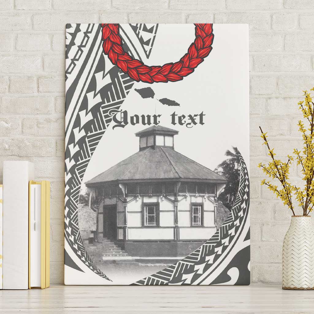 Samoa Mau Movement House Personalised Canvas Wall Art Fa'a Samoa The Samoan Way LT9 Without Frame White - Polynesian Pride
