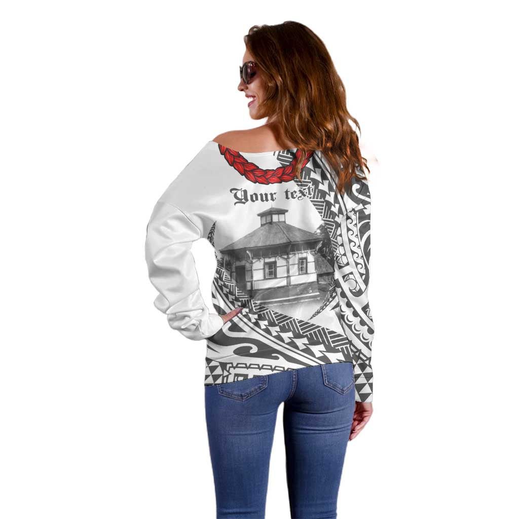 Samoa Mau Movement House Personalised Off Shoulder Sweater Fa'a Samoa The Samoan Way LT9 - Polynesian Pride