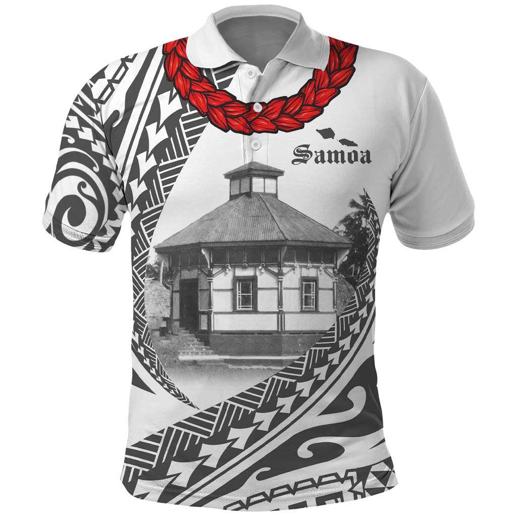 Samoa Mau Movement House Personalised Polo Shirt Fa'a Samoa The Samoan Way LT9 White - Polynesian Pride