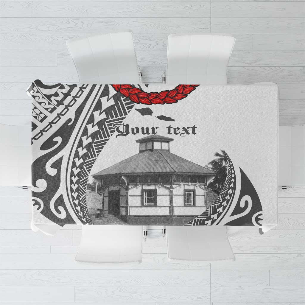 Samoa Mau Movement House Personalised Tablecloth Fa'a Samoa The Samoan Way LT9 White - Polynesian Pride