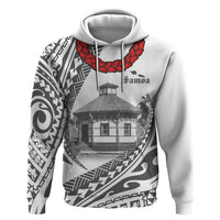 Samoa Mau Movement House Personalised Zip Hoodie Fa'a Samoa The Samoan Way LT9 Pullover Hoodie White - Polynesian Pride