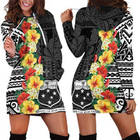 Samoa Tribal Hibiscus Flowers Hoodie Dress LT9 - Polynesian Pride