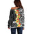 Samoa Tribal Hibiscus Flowers Off Shoulder Sweater