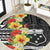 Samoa Tribal Hibiscus Flowers Round Carpet