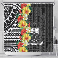 Samoa Tribal Hibiscus Flowers Shower Curtain LT9 - Polynesian Pride