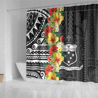 Samoa Tribal Hibiscus Flowers Shower Curtain LT9 - Polynesian Pride