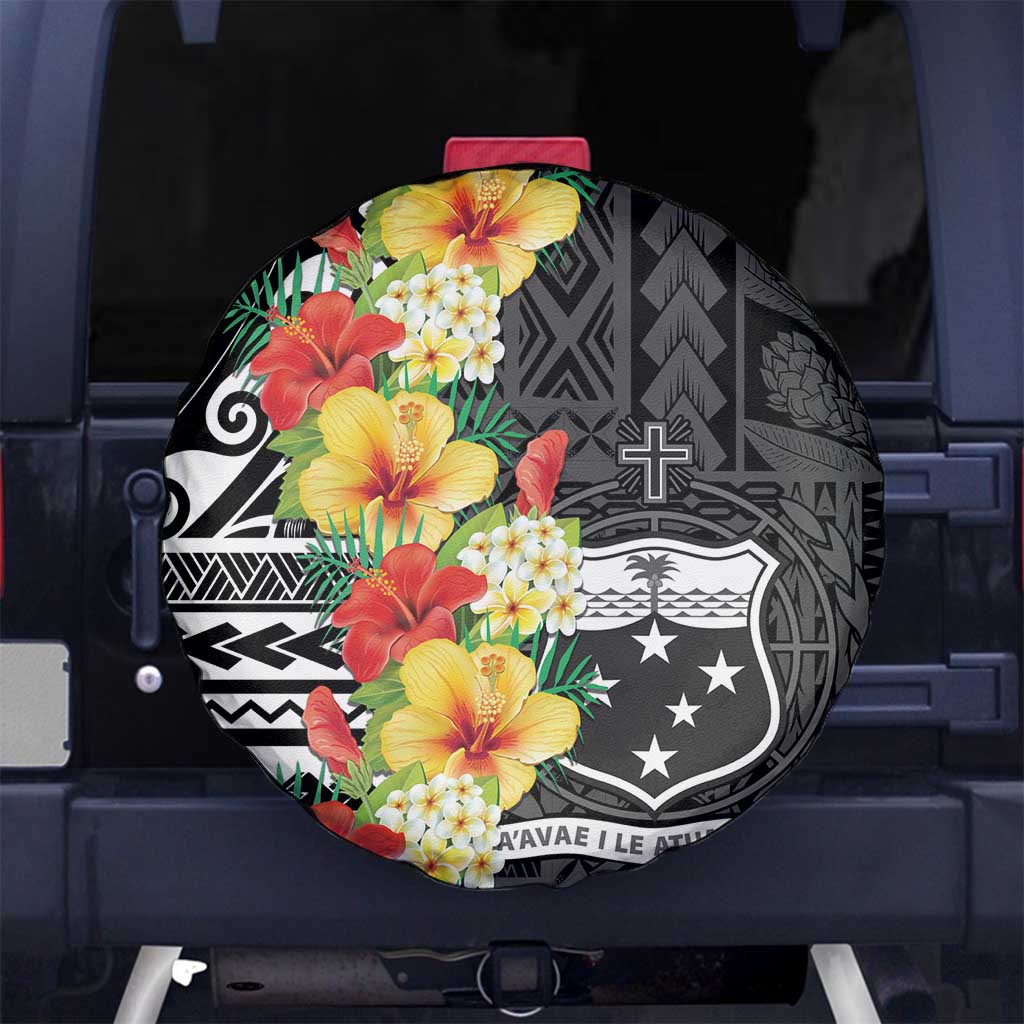 Samoa Tribal Hibiscus Flowers Spare Tire Cover LT9 - Polynesian Pride