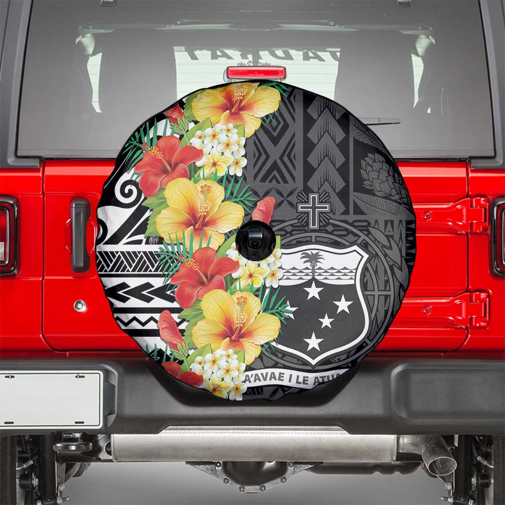 Samoa Tribal Hibiscus Flowers Spare Tire Cover LT9 - Polynesian Pride