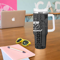 Samoa Tribal Hibiscus Flowers Tumbler With Handle LT9 - Polynesian Pride