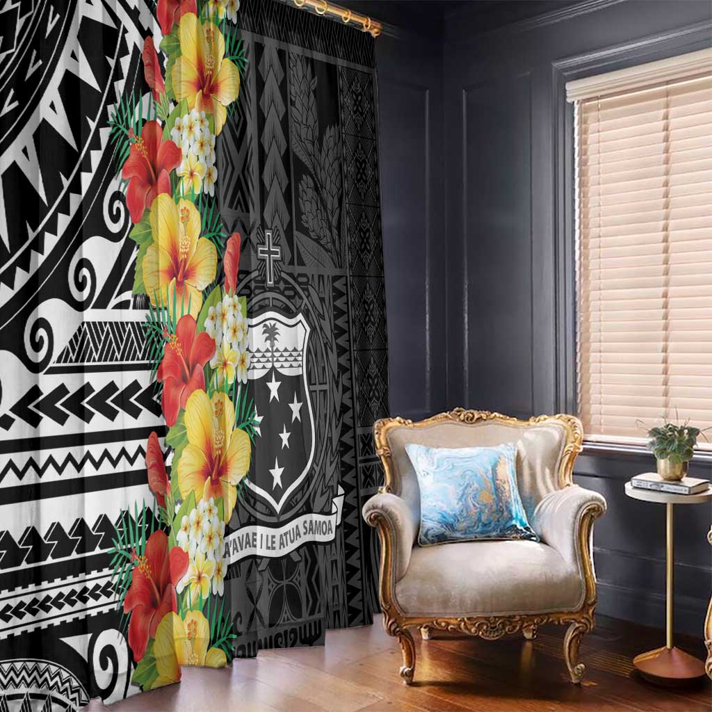 Samoa Tribal Hibiscus Flowers Window Curtain LT9 - Polynesian Pride