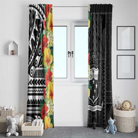 Samoa Tribal Hibiscus Flowers Window Curtain LT9 - Polynesian Pride