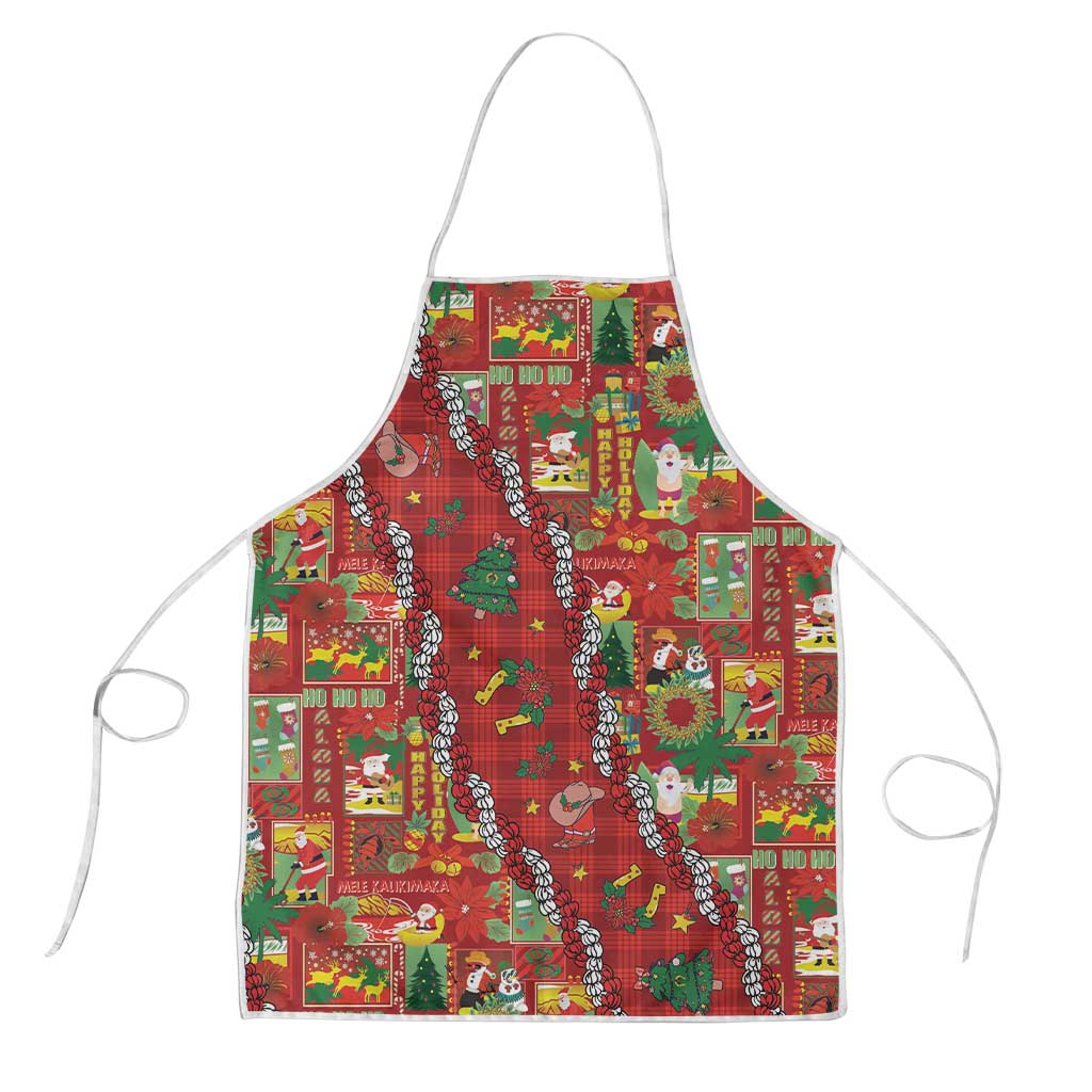 Mele Kalikimaka Pakalana Pikake Lei Apron Hawaiian Rodeo Paniolo Omaomao Palaka LT9 Green - Polynesian Pride