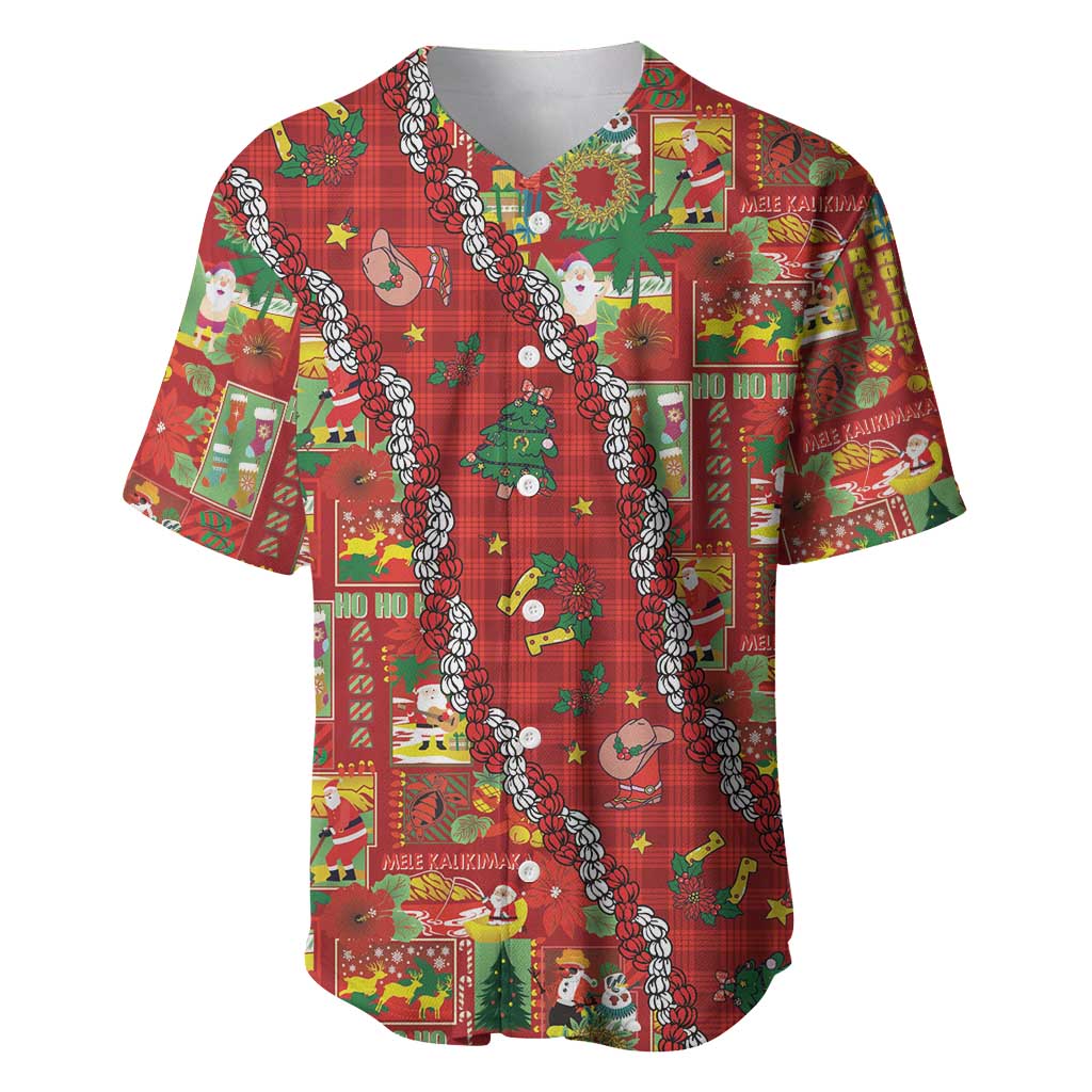 Mele Kalikimaka Pakalana Pikake Lei Baseball Jersey Hawaiian Rodeo Paniolo Omaomao Palaka LT9 Green - Polynesian Pride