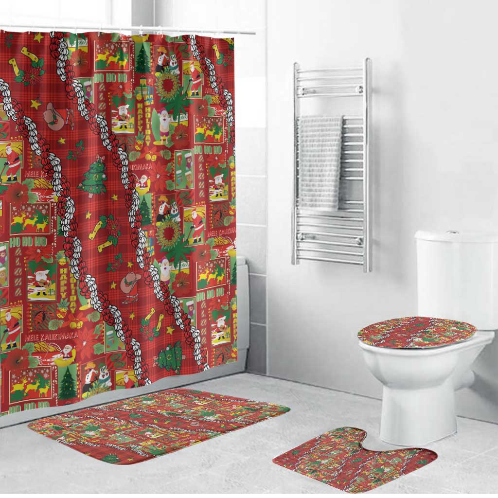 Mele Kalikimaka Pakalana Pikake Lei Bathroom Set Hawaiian Rodeo Paniolo Omaomao Palaka LT9 Bathroom Set (4 pcs) Green - Polynesian Pride