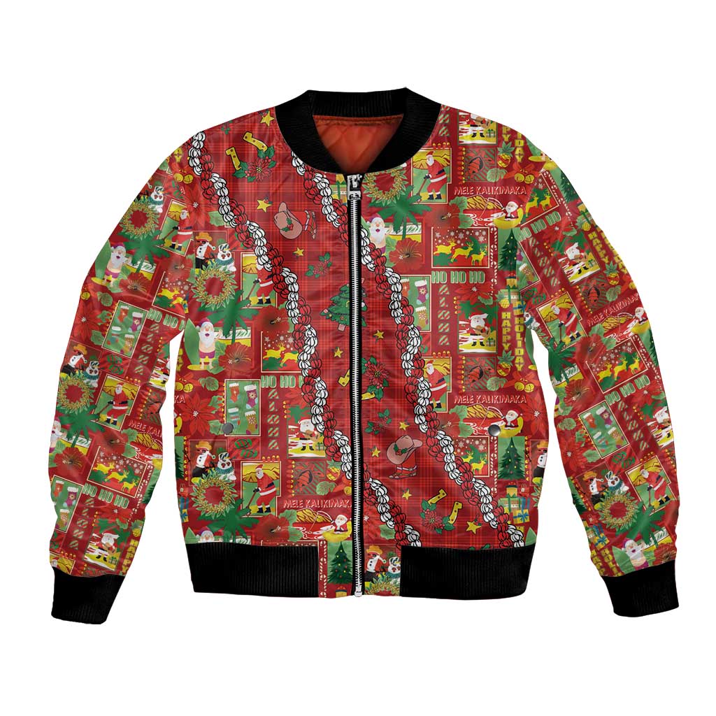 Mele Kalikimaka Pakalana Pikake Lei Bomber Jacket Hawaiian Rodeo Paniolo Omaomao Palaka LT9 Unisex Green - Polynesian Pride